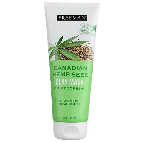 Freeman Canadian Hemp Seed Oil Absorbing Clay Mask, 6 fl oz Beauty & Personal Care Freeman