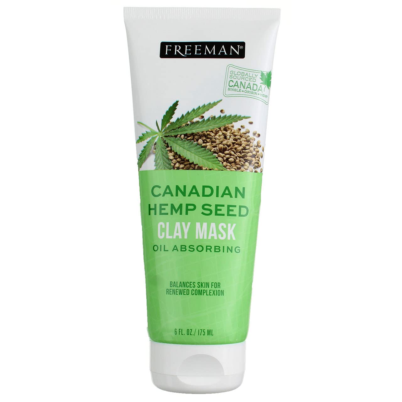 Freeman Canadian Hemp Seed Oil Absorbing Clay Mask, 6 fl oz Beauty & Personal Care Freeman