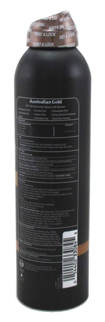 Australian Gold Continuous SPF#30 Spray 6 Ounce with Bronzer (Pack of 2) Beauty & Personal Care Australian Gold