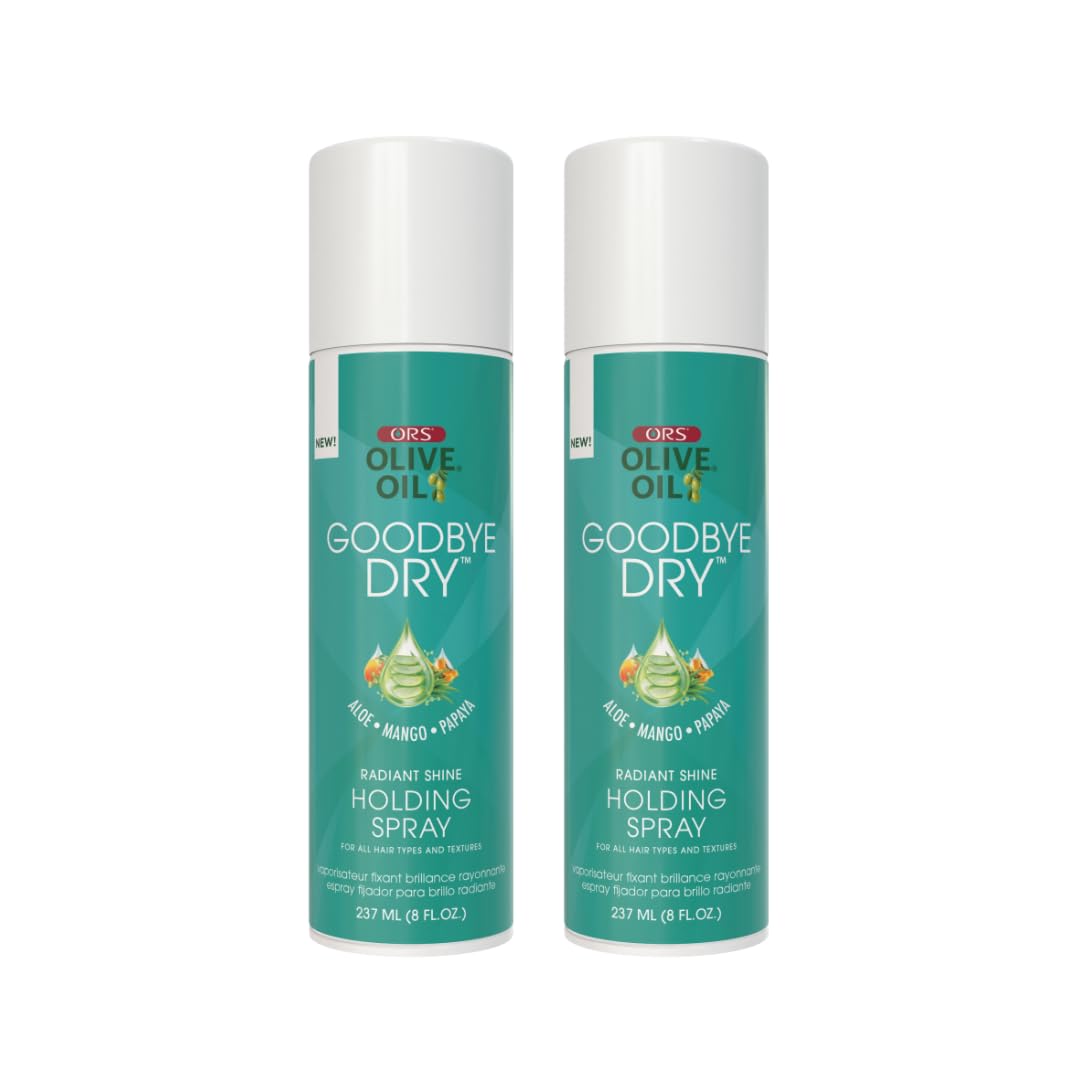 ORS Olive Oil Goodbye Dry Radiant Shine Holding Spray with Aloe, Mango & Papaya, Hydration & Nourishing for all Hair Types and Textures 8 Ounces (Pack Beauty & Personal Care ORS
