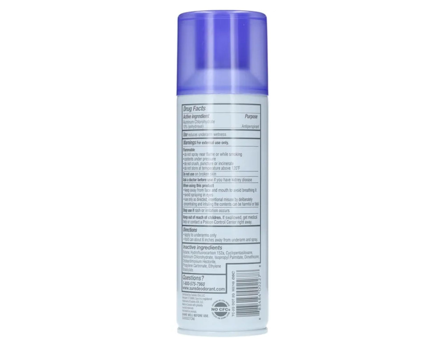 Sure Unscented Aerosol Antiperspirant and Deodorant - 24 Hour Protection for Men and Women - Fast Drying Spray - Pack of 6 Beauty and Personal Care Sure
