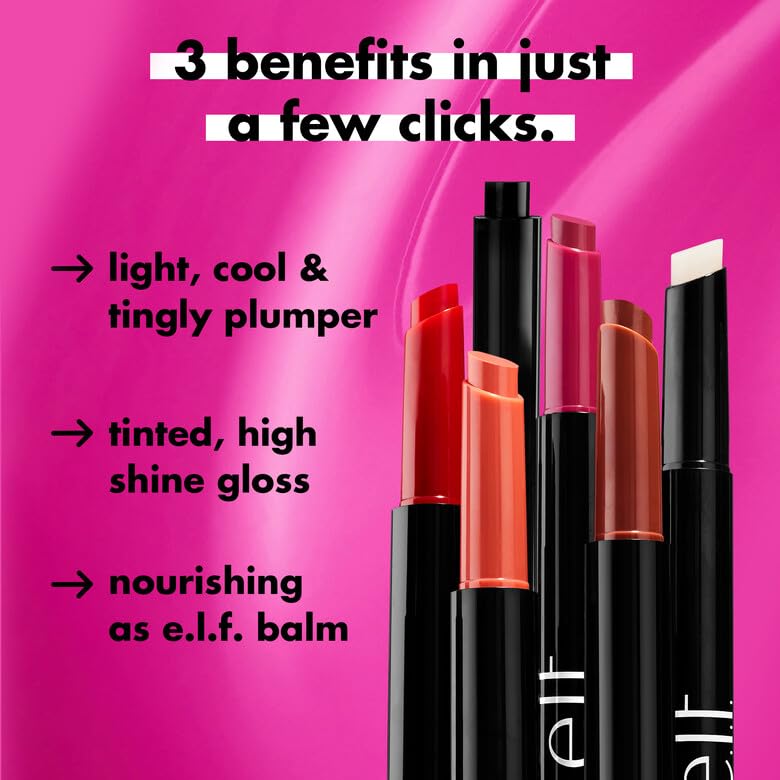 e.l.f. Pout Clout Lip Plumping Pen, Nourishing Lip Balm For Sheer Color & Shine, Plumps & Moisturizes, Vegan & Cruelty-Free, Pinky Out Beauty & Personal Care e.l.f.