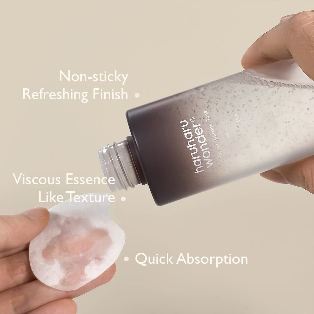 haruharu wonder Black Rice Hyaluronic Toner for Sensitive Skin, Alcohol Free, Fragrance Free, Deep Hydration, Glass Skin, Korean Skincare, Vegan Beauty and Personal Care HARUHARU