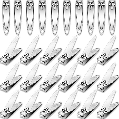 Mudder 28 Pcs Fingernail Nail Clippers Bulk Stainless Steel Toenail Clippers Thick Portable Travel Manicure Kit for Men and Women(Simple Style) Beauty & Personal Care Mudder