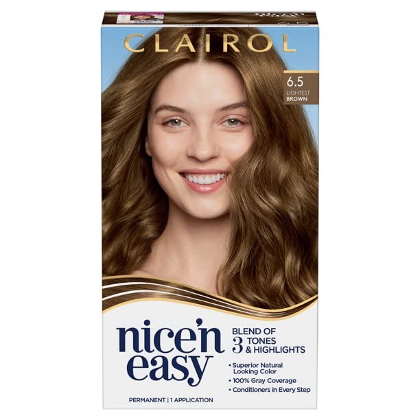 Clairol Nice 'n Easy Permanent Color 6.5 Natural Lightest Brown 1 ea (Pack of 3) Beauty & Personal Care Clairol