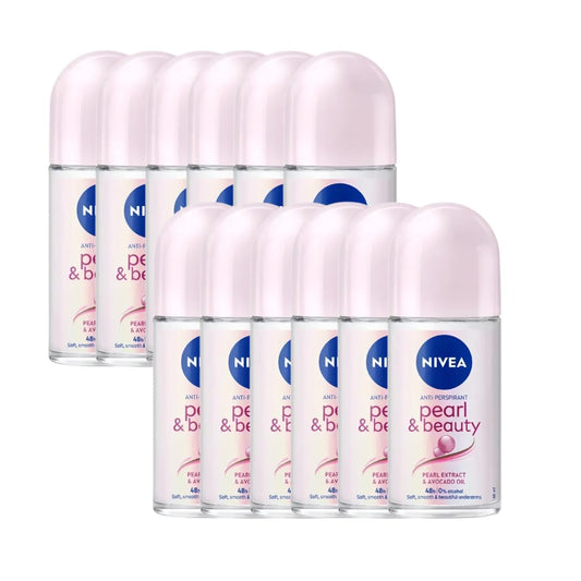 NIVEA Anti-Perspirant Deodorant Roll-On Pearl & Beauty 50ml - Long-Lasting Freshness, Smooth Skin, 48H Sweat & Odor Protection, Gentle Formula Beauty and Personal Care NIVEA