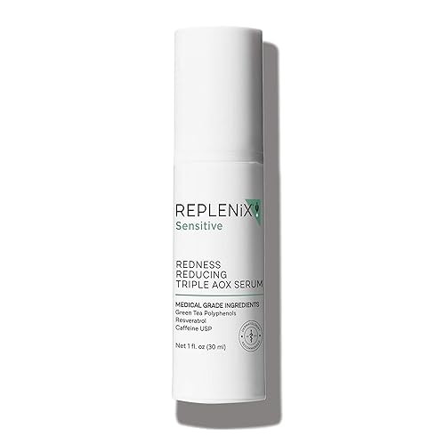 Replenix Redness Reducing Triple AOX Serum, Hydrating Medical-Grade Antioxidant Facial Treatment with Soothing Green Tea for Sensitive Skin (1 fl. oz) Beauty & Personal Care Replenix