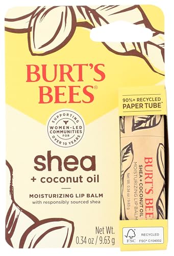 Burts Bees, Coconut Oil Shea Lip Balm Paper Tube, 0.15 Fl Oz Beauty and Personal Care Burt's Bees