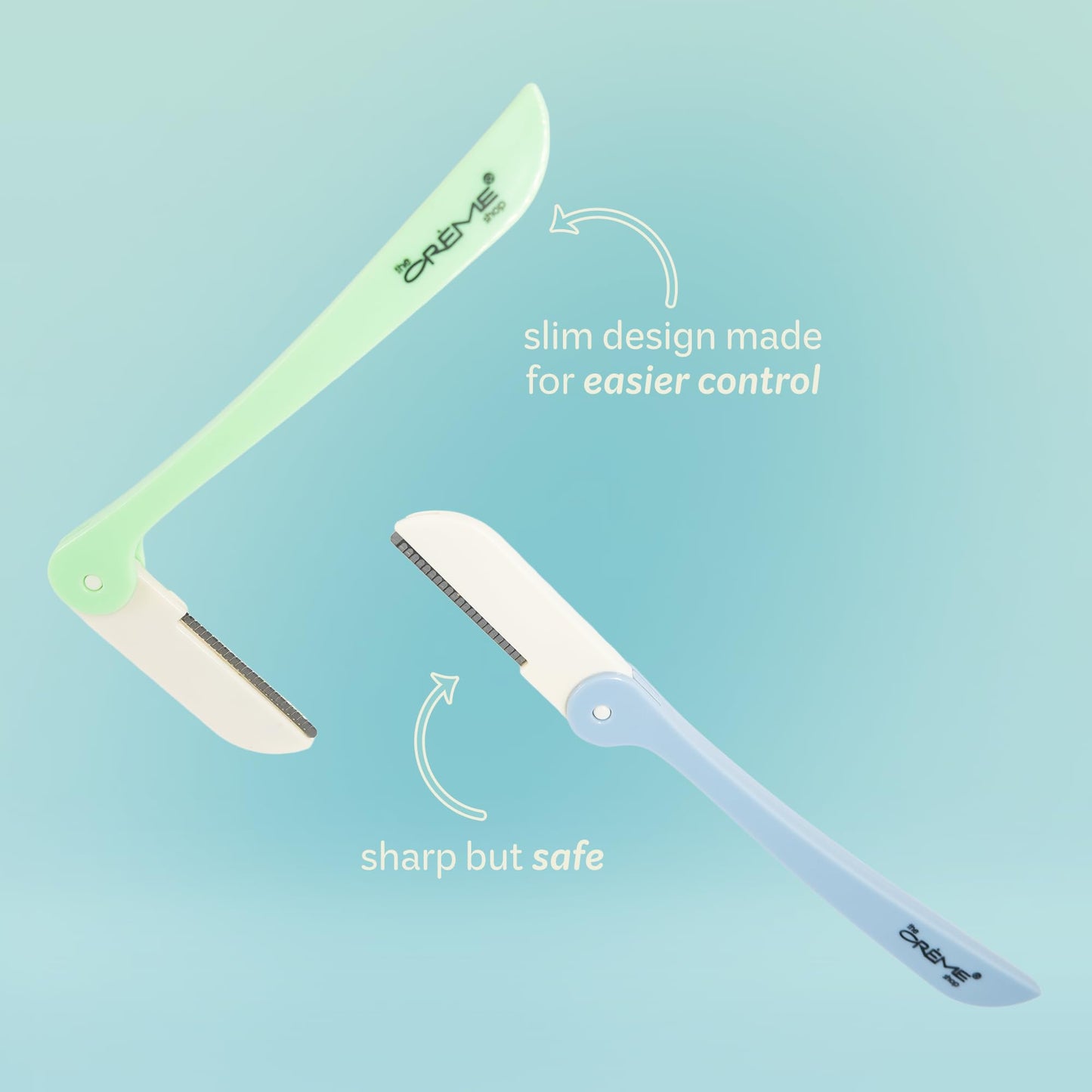 The Crème Shop Retractable Multi-Purpose Razors for Women - 4pc Face & Brow Razors, Dermaplaning Tool - Travel Size Toiletries Essential (Pastel) Beauty and Personal Care The Crème Shop