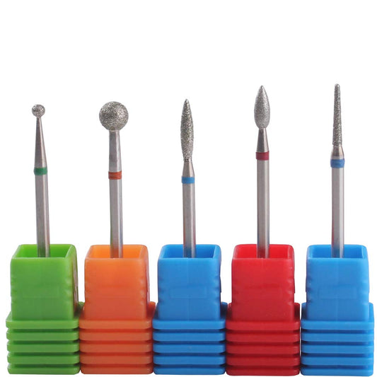 MZCMSL Diamond Cuticle Nail Drill Bits,5pcs Russian Manicure Drill Bits(Ball/Flame/Needle),3/32 Shank Cuticle Remover Bit Kit Beauty & Personal Care MZCMSL