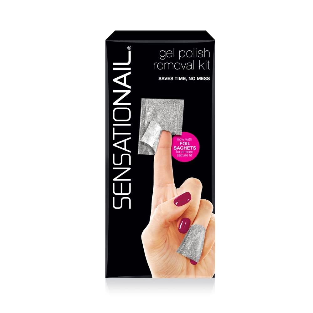 Sensationail Gel Nail Polish Removal Kit, Acetone Dropper, 4-Way Nail Buffer and Manicure Stick, Easily Soak Off without Damage or Hassle, Silver, 30 Beauty & Personal Care Sensationail