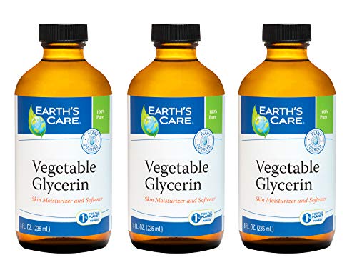 Earth's Care Vegetable Glycerin, 100% Pure Liquid Glycerine for Hair, Skin and DIY Projects 8 FL. OZ. (3 Glass Bottles) Beauty & Personal Care Earth's Care