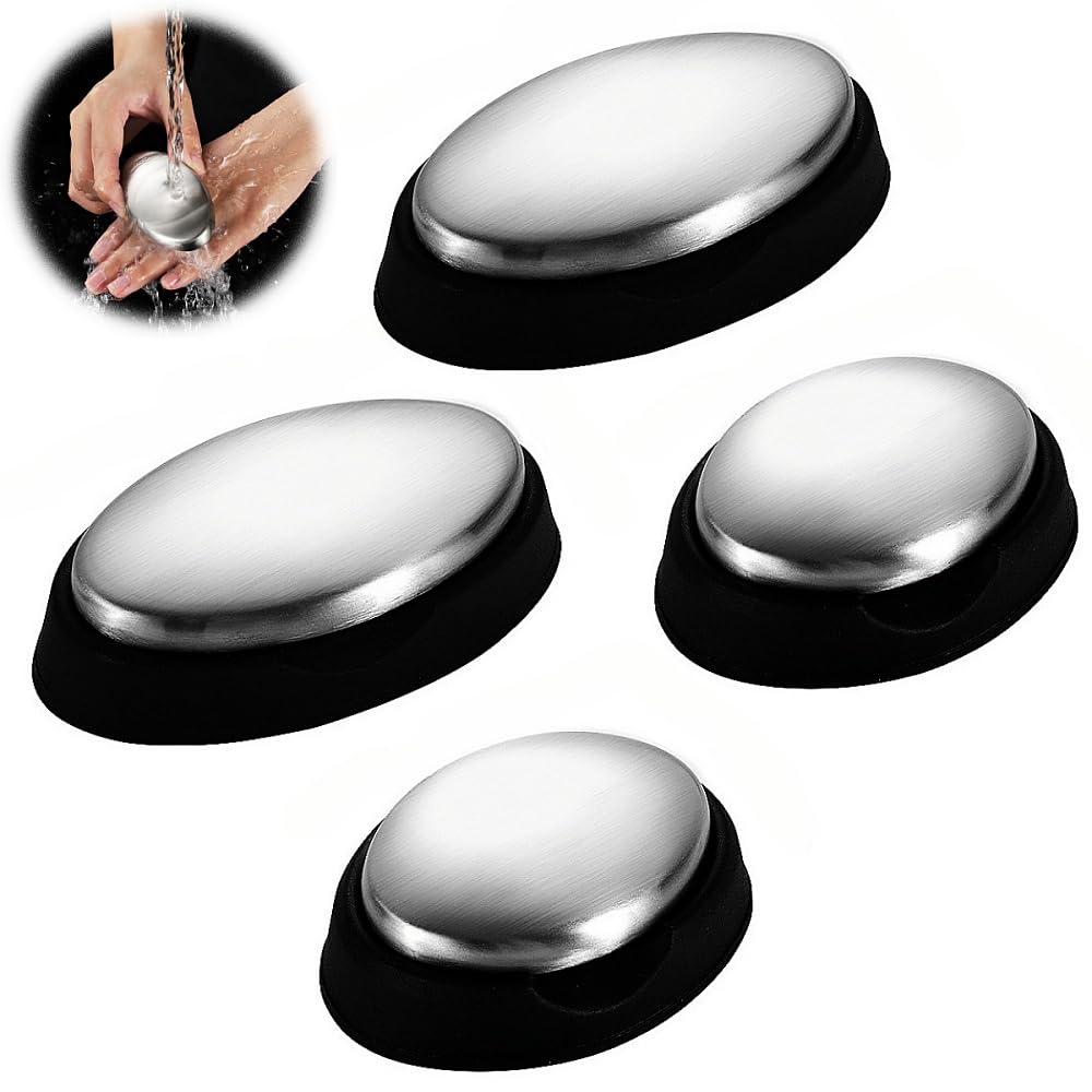 LUCKYLIGHT 4 packs stainless Steel soap Deodorizing Soap Deodorizing Metal Soap Metal Deodorizing agent eliminates onion, garlic, and fish smells from Beauty & Personal Care LUCKYLIGHT