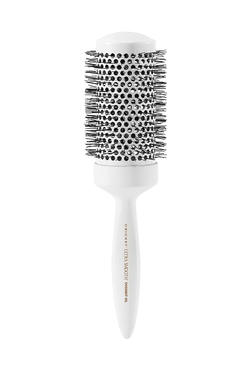 Cricket Ultra Smooth Coconut Thermal Hair Brush - 2” Ceramic Barrel, Coconut Oil and Keratin-Infused, Anti-Static Heat-Resistant Bristles, Textured Beauty & Personal Care Cricket