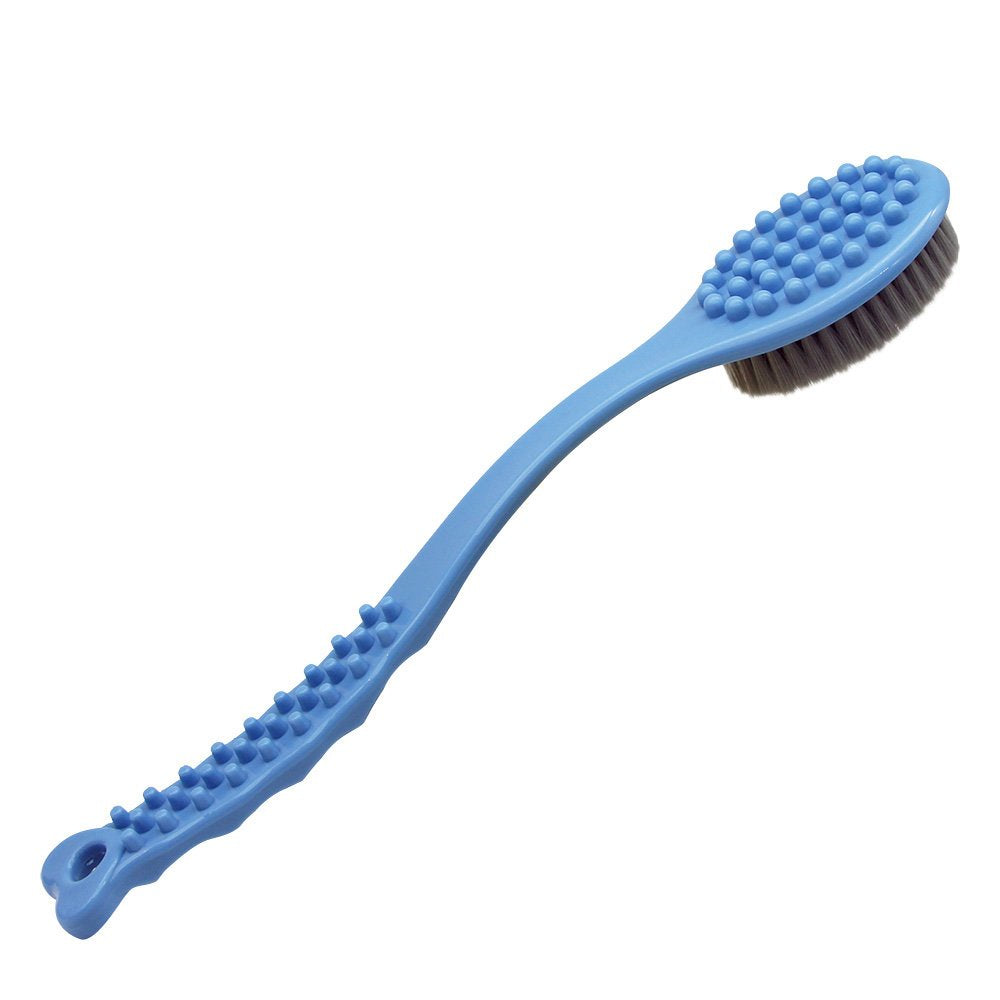 QiCheng&LYS Bath Brush with Long Handle, Handheld Body Massage Brush Shower Back Scrubber-14inch (Blue) Beauty & Personal Care QiCheng&LYS