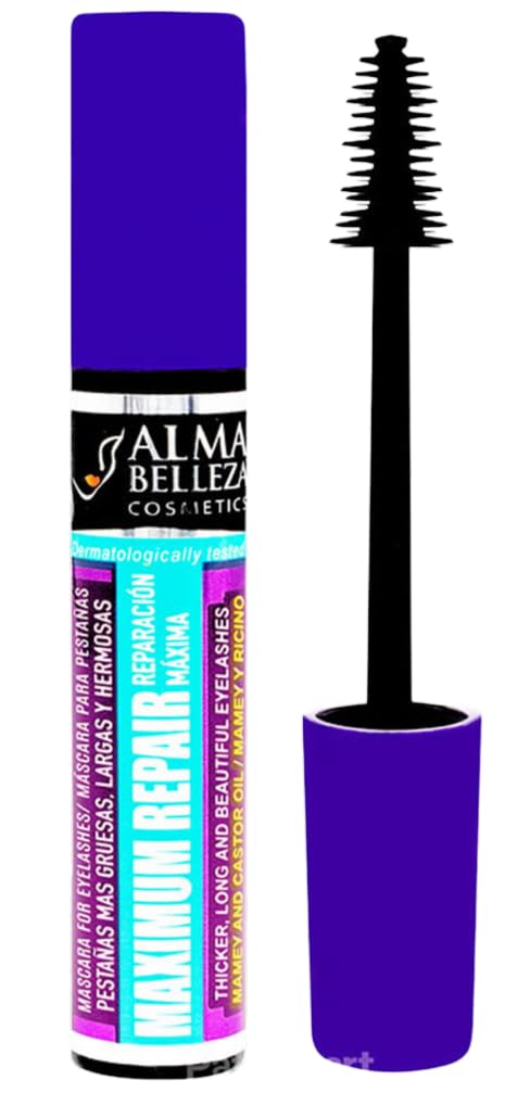 2x Alma Belleza MAXIMUM REPAIR Black Mascara THICKER & LONG Eyelashes Waterproof