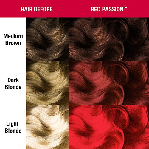 MANIC PANIC Classic Red Passion Semi Permanent Hair Color - Medium Cherry Red Hair Dye for Women & Men That Lasts 4-6 Weeks - Vegan, Ammonia Beauty & Personal Care MANIC PANIC