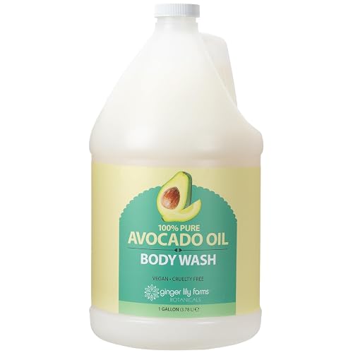 Ginger Lily Farms Botanicals 100% Pure Avocado Oil Body Wash for All Skin Types, 100% Vegan & Cruelty-Free, 1 Gallon (128 Fl Oz) Refill Beauty & Personal Care Ginger Lily Farms
