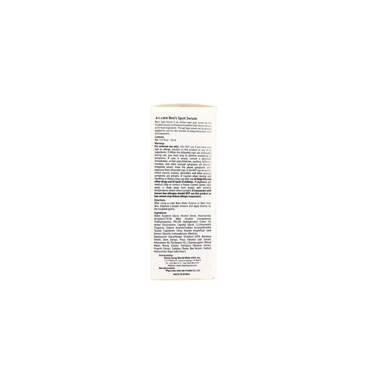 A.C Care Bee's Spot Serum For Sensitive Skin with Bee Venom Honey Royal Jelly Propolis Extract Beauty & Personal Care A.C Care