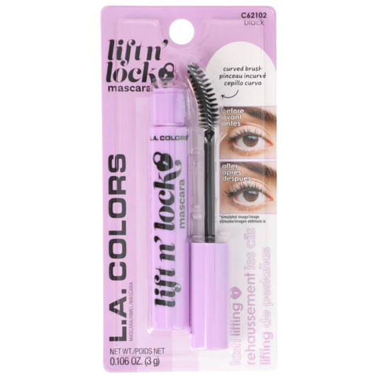 L.A. Colors Lift N' Lock Mascara with curved brush, C62102 Black