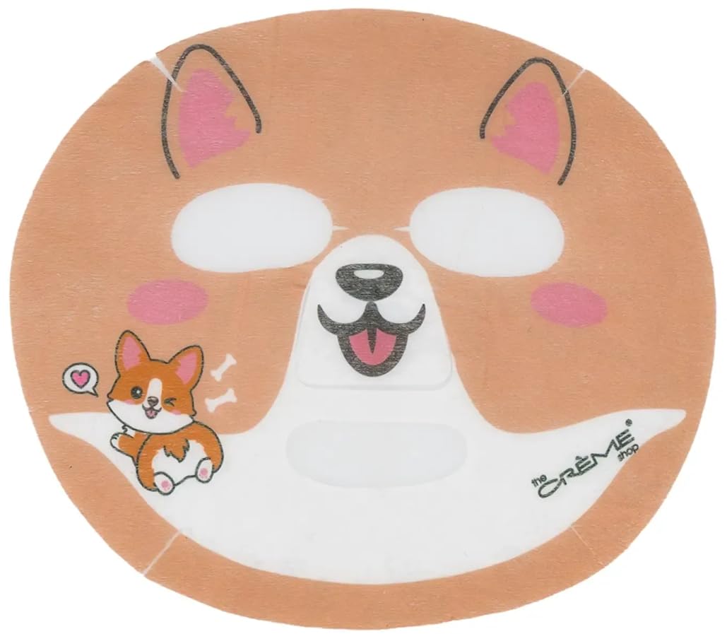 The Crme Shop Be Juicy, Skin! Animated Corgi Face Mask with Niacinamide, K-Beauty Sheet Mask for Brightening and Pore Minimizing, 10 Pack Beauty & Personal Care The Crème Shop
