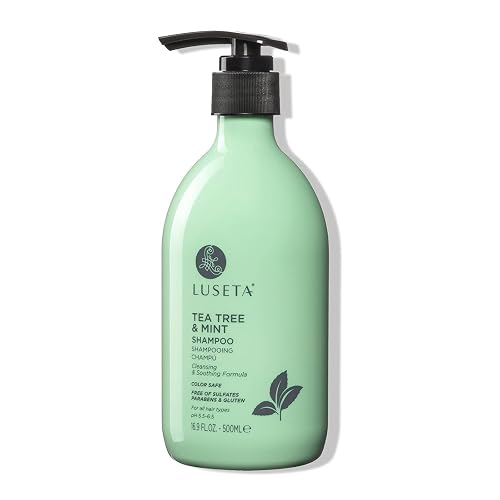Luseta Tea Tree & Mint Shampoo Cleansing and Soothing for All Hair Types Nourishing & Invigorating Scalp Fights Dandruff 16.9 Oz Beauty & Personal Care L LUSETA