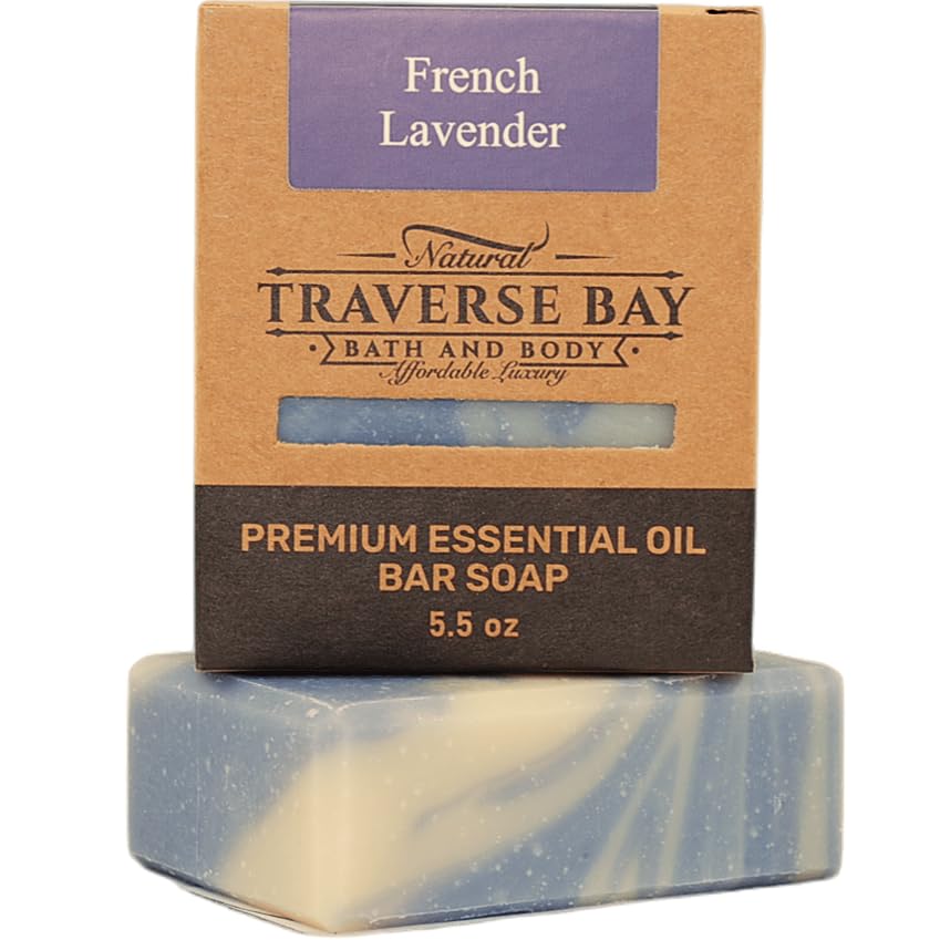 Traverse Bay Bath and Body Natural Cold Process Soap Floral 4-Bar Variety Pack, Chamomile Oat, French Lavender, Lemongrass Lavender, Bergamot Rose 5.5 Beauty & Personal Care Traverse Bay Bath and Body