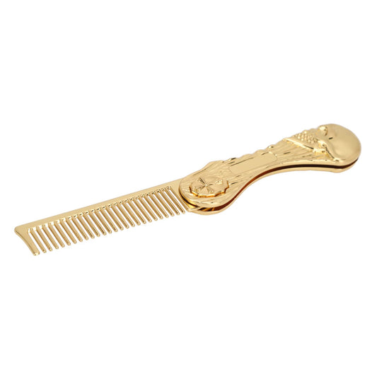 ZJchao Mustache Comb, Beard Comb Folding Foldable Zinc Alloy Prevent Static for Hairdressing (Gold) Beauty and Personal Care ZJchao