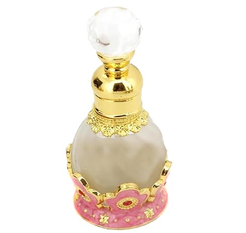 Suoirblss 0.5oz Retro Metal and Glass Perfume Bottle Refillable Empty Aromatherapy Essential Oil Bottle Beauty & Personal Care Suoirblss