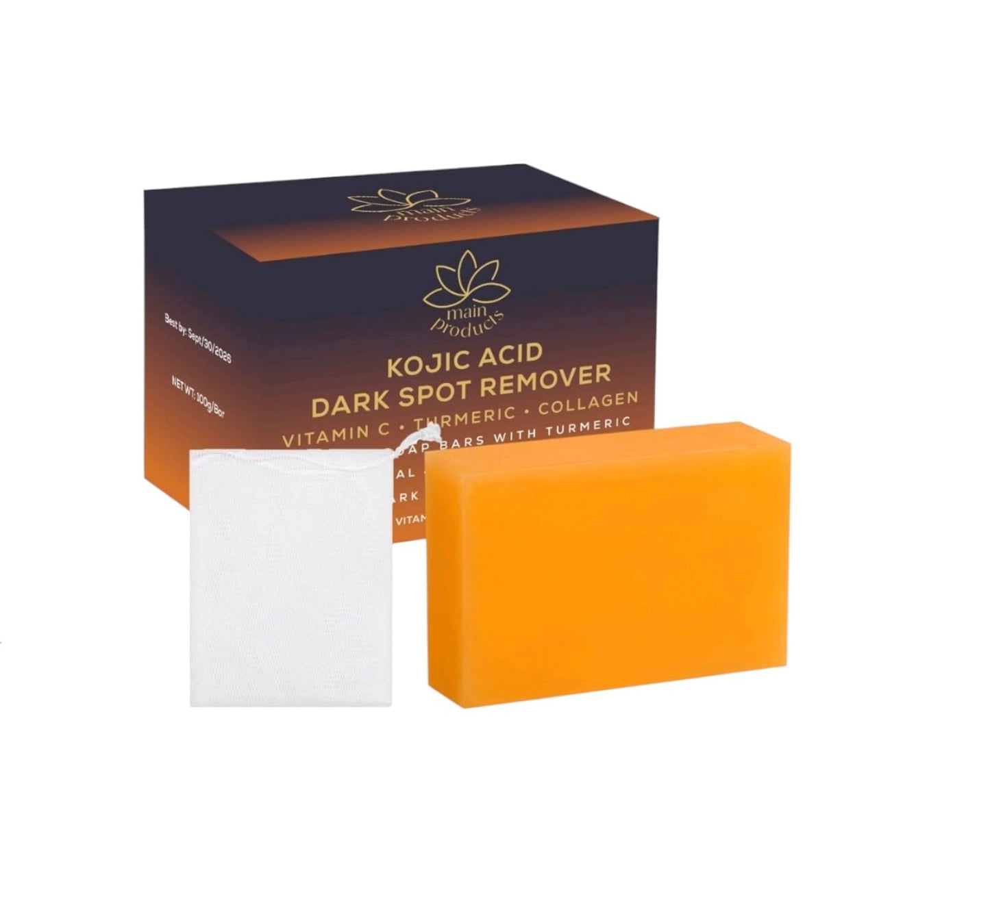 Main Products Kojic Acid Dark Spot Remover Soap Bars with Vitamin C, Retinol, Collagen, Turmeric - Original Japanese Complex Infused with Hyaluronic Beauty & Personal Care Main Products