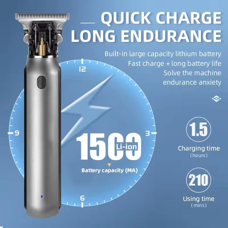 QDKVTNDJZ USB Charging Mini Clippers Men's Beard Trimmer Zero Gapped T-Blade Hair Cutting Machine Cordless Professional with 3 Guide Combs Beauty and Personal Care QDKVTNDJZ