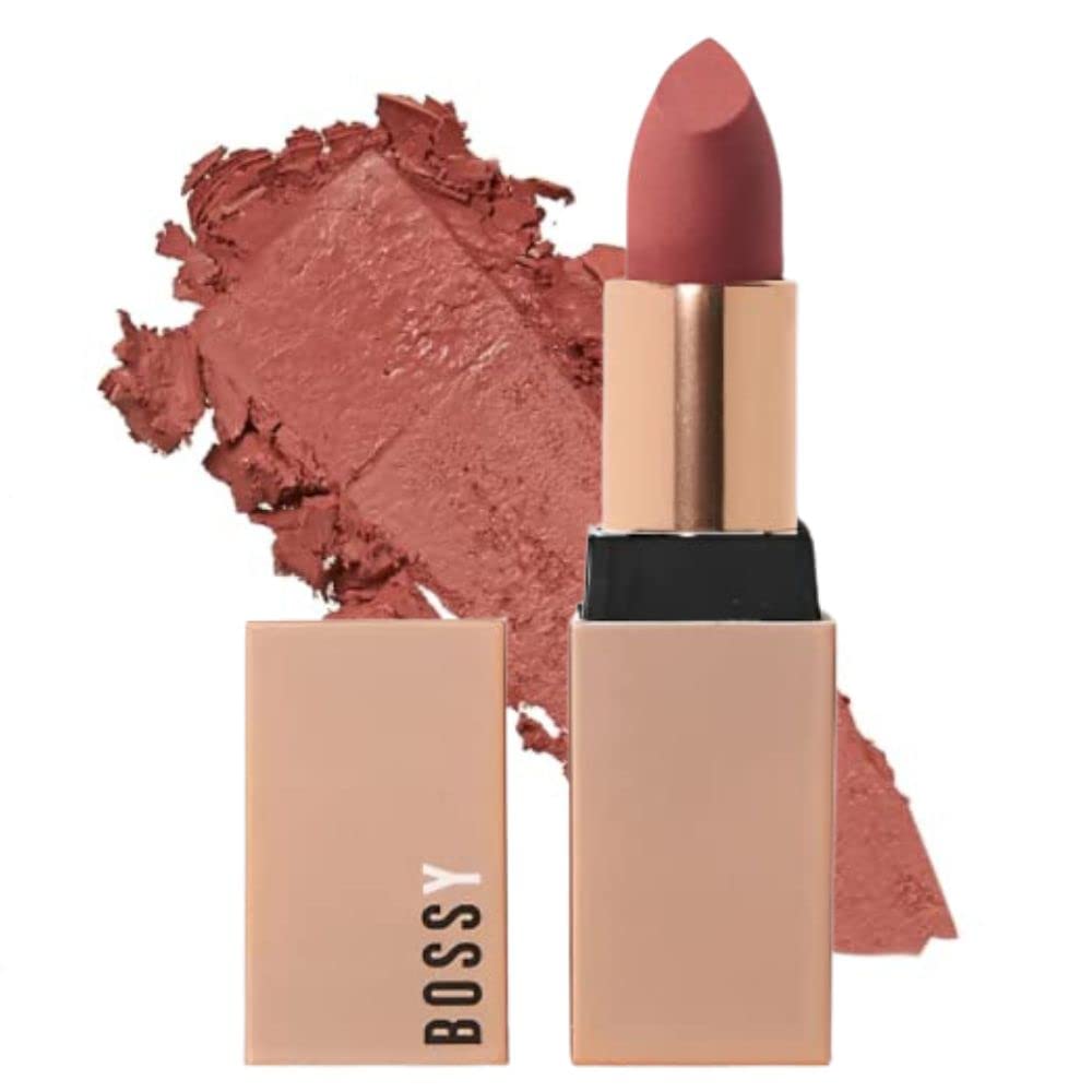Bossy Cosmetics Matte, Long Lasting, Hydrating Vegan Lipstick with Vitamin E and Watermelon Seed Oil (Focused - Pink Mauve Color) Beauty & Personal Care Bossy Cosmetics