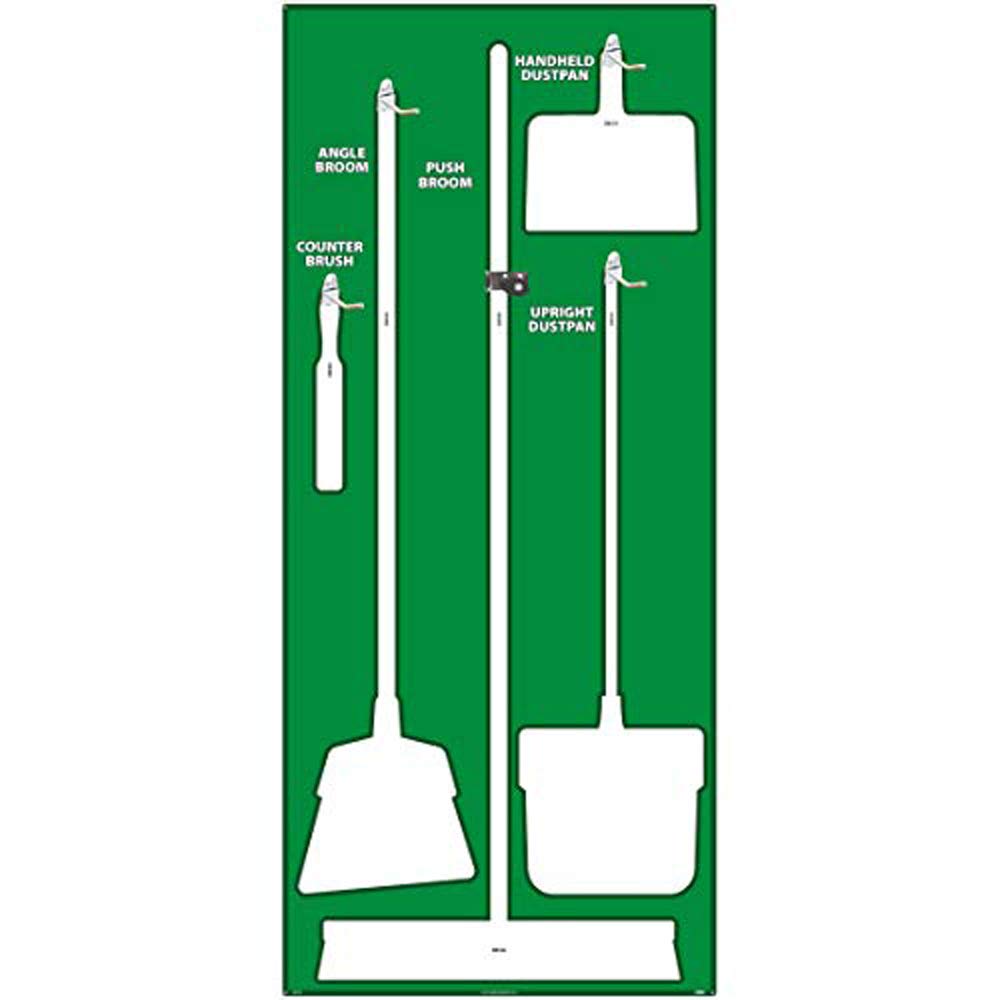 NMC SB104AL 5S Janitorial Shadow Board, Green/White, 68"X30", Heavy-DutyAluminum (Tools Sold Separately) Beauty & Personal Care NMC
