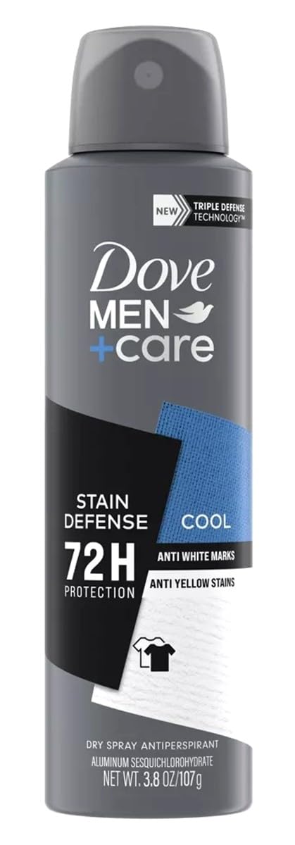 Dove Men+Care Stain Defense Antiperspirant Deodorant Dry Spray, Cool, 3.8 oz (Pack of 2) Beauty and Personal Care DOVE MEN + CARE