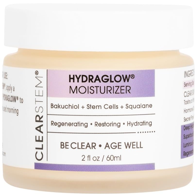 CLEARSTEM - HYDRAGLOW Stem Cell Moisturizer - Bakuchiol + Squalene - Youthful Skin Face Moisturizer - All Skin Types - Facial Skin Care Products Beauty & Personal Care CLEARSTEM