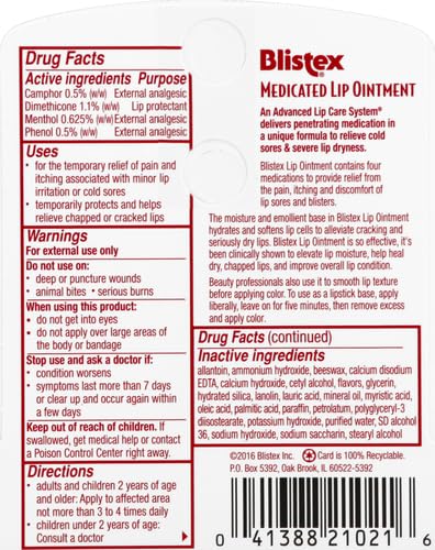 Blistex Medicated Lip Ointment 0.21 Oz (Pack of 24) Beauty and Personal Care Blistex