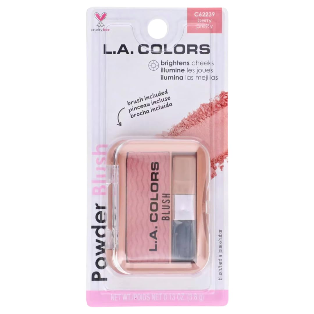 L.A Colors Powder Blush with Applicator, C62239 berry pretty, 0.13 Oz Beauty & Personal Care L.A. COLORS