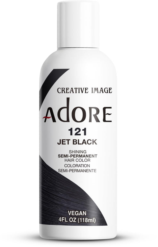 Adore Semi Permanent Hair Color (121 Jet Black) | Vegan & Cruelty-Free Black Hair Dye | No Ammonia, No Peroxide, No Alcohol | 4 Fl Oz Beauty & Personal Care Adore