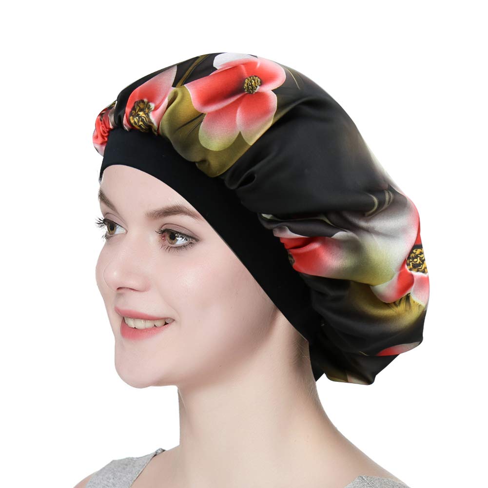 Night Cap for Frizzy Hair Pleated Bandana Ethnic Cloth Print Bohemian Band Beauty and Personal Care Alnorm