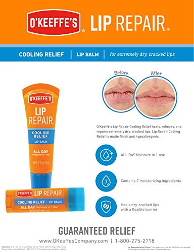 O'Keeffe's Cooling Lip Repair Lip Balm for Dry, Cracked Lips, Stick Beauty and Personal Care O'Keeffe's
