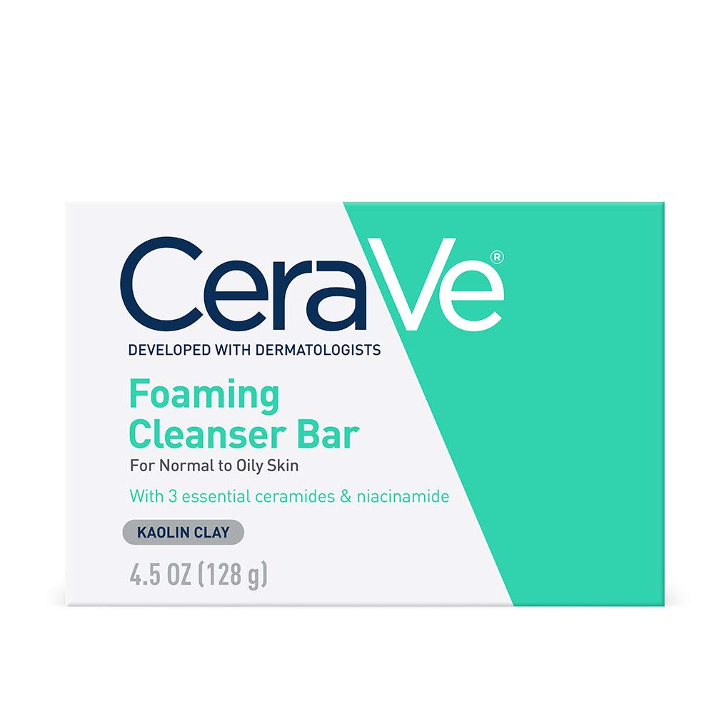 CeraVe Foaming Cleanser Bar, Soap-Free Body and Face Cleanser Bar for Oily Skin, Fragrance Free, 4.5 Ounce Beauty and Personal Care CeraVe