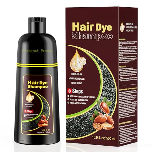 KAISASA Chestnut Brown Hair Dye Shampoo 3 in 1,Hair Color Shampoo Covers Gray Hair for Women and Men (16.9 fl.oz Chestnut Brown) Beauty and Personal Care KAISASA Default Title