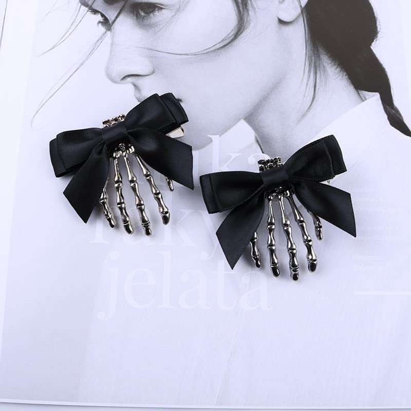 Utavu 2pcs Skeleton Hair Clip Claw Skeleton Hand Hair Clip Bone Clips Spooky Skull Goth Hair Clips Halloween Hair Accessories for Women Girls, Pack Beauty & Personal Care Utavu