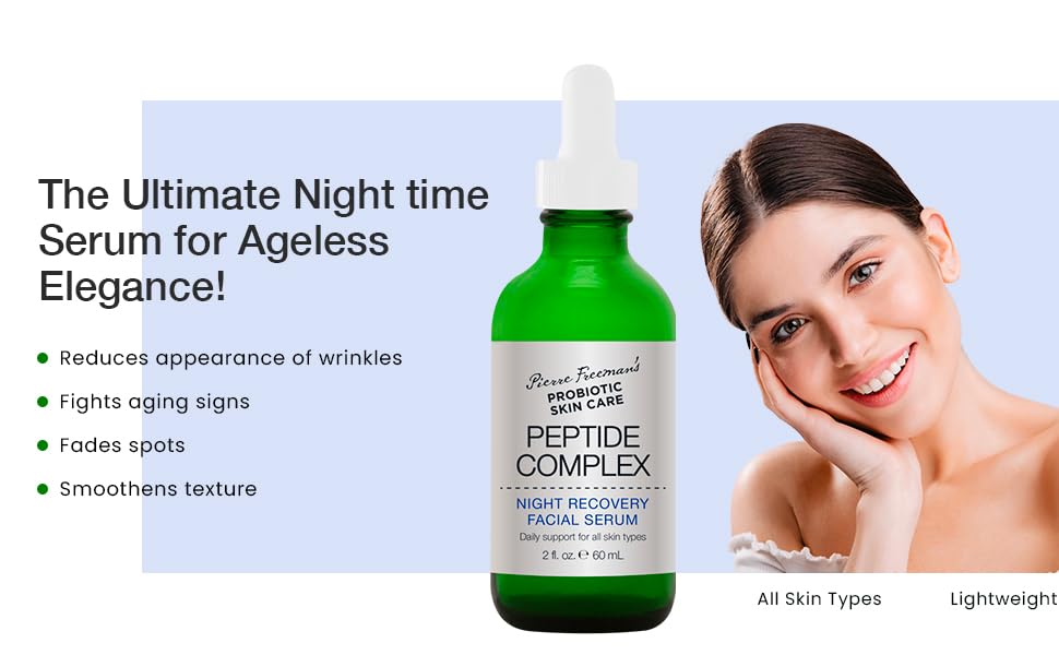 Pierre Freeman's Probiotic Skin Care Peptide Complex Night Recovery Facial Serum, 2 Fluid Ounce Beauty & Personal Care Pierre Freeman's Probiotic Skin Care