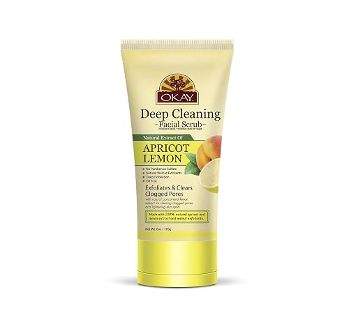 OKAY Oil Control Facial Scrub Exfoliator - Exfoliating Face Wash, Face Scrub for Women and Men, Moisturizing and Brightening, Leaves Skin Smooth Beauty & Personal Care OKAY