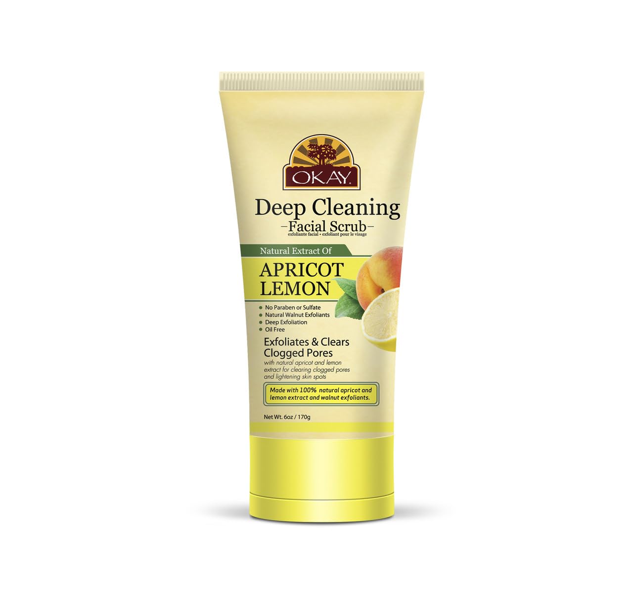 OKAY Oil Control Facial Scrub Exfoliator - Exfoliating Face Wash, Face Scrub for Women and Men, Moisturizing and Brightening, Leaves Skin Smooth Beauty & Personal Care OKAY