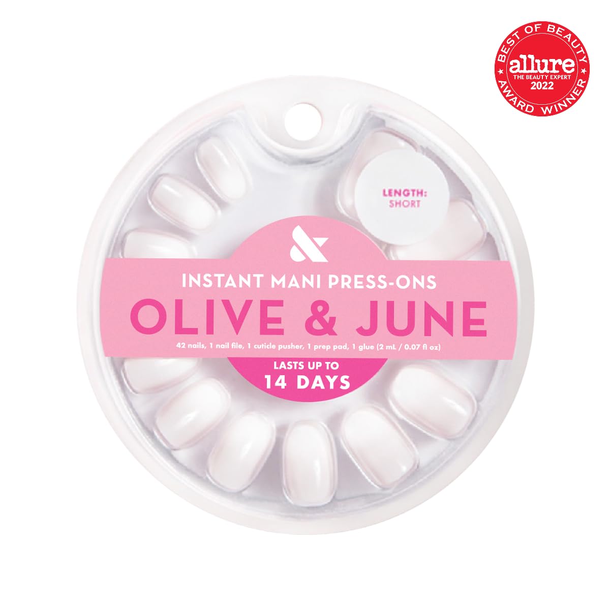 Olive & June Instant Mani Press-On Nails, CCT Sheer Pink Gradient