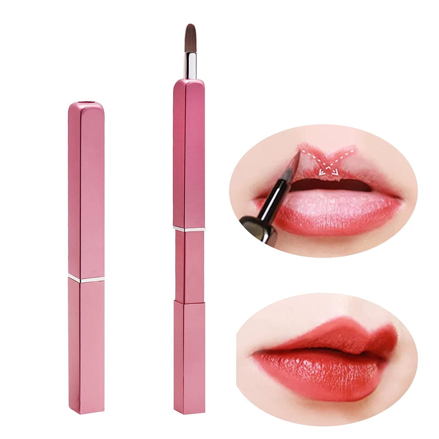 Exquisite Professional Lip Brush Applicators-Retractable Lipstick Brushes- Lipstick Gloss Makeup Brush Tool For Women and Girls (Pink) Beauty & Personal Care Liasun