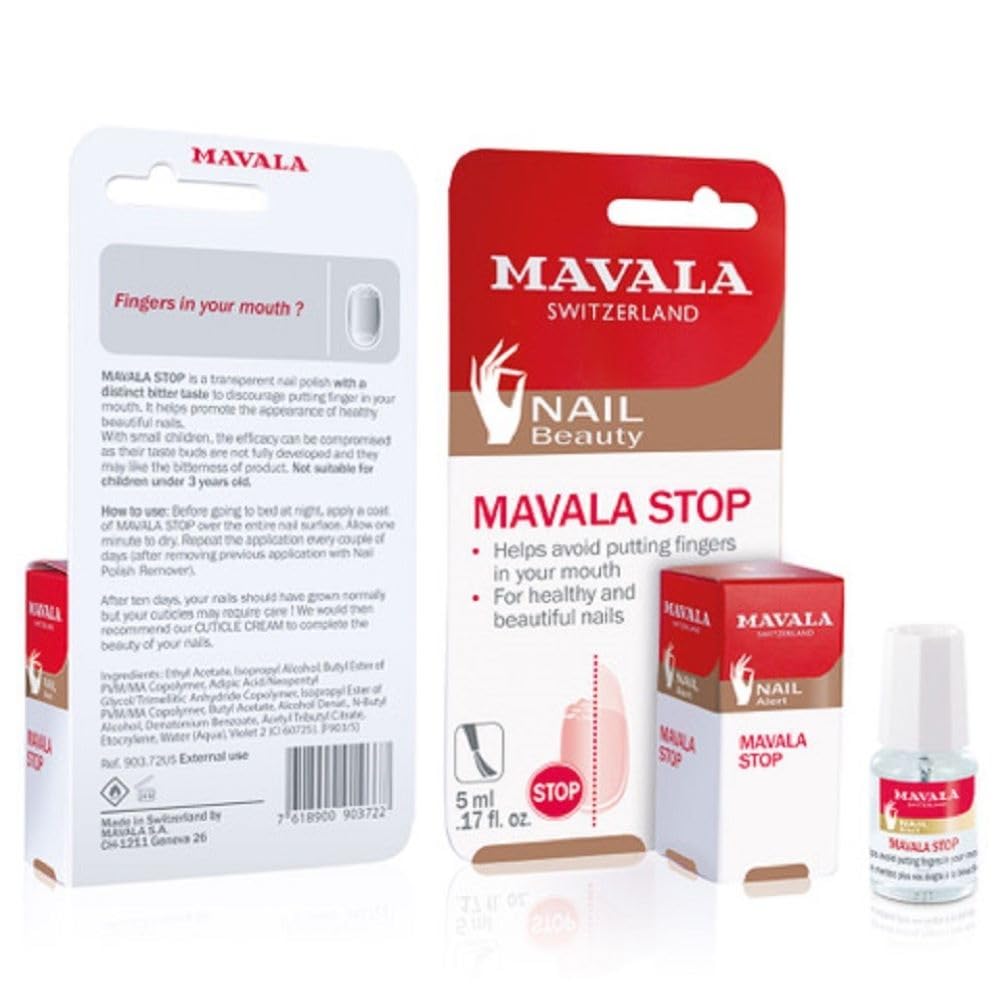 Mavala Stop Deterrent Nail Polish Treatment | Nail Care to Help Stop Putting Fingers In Your Mouth | Bitter Taste| Easy Application | For Ages 3+ | Beauty and Personal Care MAVALA Default Title