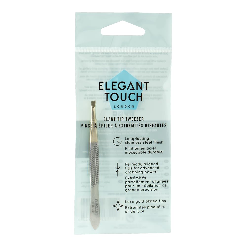 Elegant Touch Gold Tip Tweezer with Slanted End Beauty & Personal Care Elegant Touch